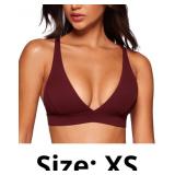 CRZ YOGA Butterluxe Deep V-Neck Sports Bras for Wo
