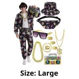 80s 90s Outfit for Men Tracksuit Costume, Hip Hop