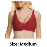 VRCOMFY Jelly Wireless Bra for Women Deep V Push U