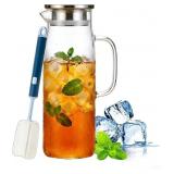 1.5 L Glass Pitcher with Lid Water Jug, Juice Jug,