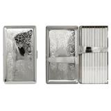 Set of 2 Metal-Plated 120s Cigarette Case & Stash