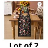 Watercolor Flowers Table Runner 72 Inches, Farmhou
