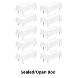 10 Packs White Polyester Tablecloth 60 x 102 inch