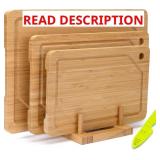 Bamboo Cutting Board Set of 3, Cutting Boards for