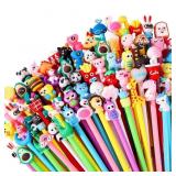 100 PCS Cartoon Cute Animal Topper Ballpoint Pens