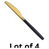 HOMQUEN Dinner Knives 6 Pieces Black And Gold Plat