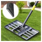 Lawn Leveling Rake,Anti Flipping 17' x 10' Stainle