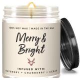 Wax & Wit Christmas Candles Scented   Bayberry, Cr