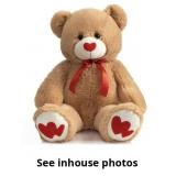 Large stuffed bear with 2 other stuffies