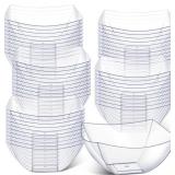 Tanlade 50 Pcs Square Plastic Serving Bowls Dispos