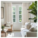 Natural Linen Curtains 92 Inch Long 2 Panels Set f