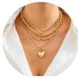 4pcs Gold Layered Necklace for Women Non Tarnish C
