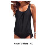 Yonique Womens Blouson Tankini Top Only Loose Fit