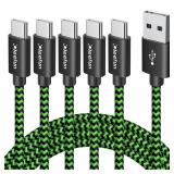 CLEEFUN USB C Cable 6ft, 5Pack USB A to USB Type C