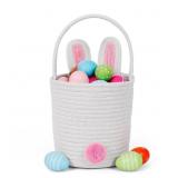 Easter Baskets for Kids Woven Bunny Basket with Ha