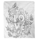 50x60 Inches Flannel Throw Blanket Rose Flower Wor