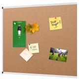 VIZ-PRO Cork Notice Board, 36 X 24 Inches, Cork Bu
