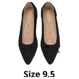 TINGRISE Women's Flats Pointed Toe Bow Knit Ballet