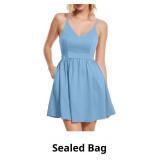 ROYLAMP Women's Casual Spaghetti Strap Dresses Ele