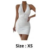 FEOYA Women's Dress Short Elegant Summer Uncovered
