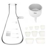 QWORK Buchner Funnel Kit, 1000ML Vacuum Flask, 80m