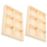 Hemobllo 6grid Rustic Wooden Storage Box Compartme