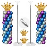 2 Sets Balloon Column Stand and Crown Balloons, 7