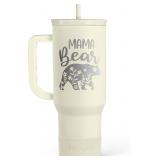 Mom Tumbler with Handle 40oz, Mama Bear Cup Stainl