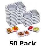 Double Compartment Condiment Containers with Lids,