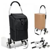 BUCABUCA Stair Climbing Shopping Cart, 6 Wheel Fol