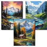 Axquilon 3 Packs Paint by Numbers Kit for Adults -