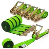 $155 Ratchet Strap Tie Downs with J Hook, 10,000lb