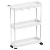 Simple Houseware 3-Tier Slim Rolling Cart with Han