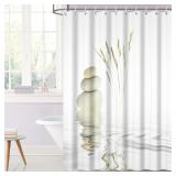 Zen Spa Shower Curtain Zen Stone Wild Grass Reflec