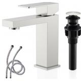 KENES Single Handle Bathroom Sink Faucet, Brushed