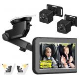 Baby Car Mirror Camera, 2 HD 2K IR Night Vision Ca