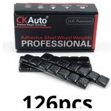 CKAuto 1/2oz, 0.5oz, Black Adhesive Stick on Wheel