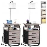 $190 runjuly Floor Lamp with Table Set of 2, Night