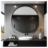 $180 USHOWER Round Wall Mirror - Metal Frame Circl