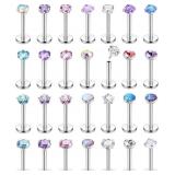 Finrezio 16G 18G 20G Threadless Push in Nose Stud