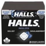 HALLS No Sugar Added Extra Strong, Cough Drops, 20