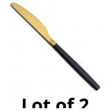 HOMQUEN Dinner Knives 6 Pieces Black And Gold Plat