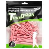 THIODOON Golf tees 2 1/8 inch Less Friction Wood T