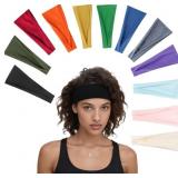 12-Pack Women's Headbands - Thick & Wide Multicolo