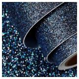 FunStick Black Blue Reflective Glitter Wallpaper P