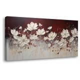$152 Stretched Canvas Wall Art of White Flowers Pl
