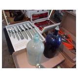 LARGE VINTAGE GLASS BOTTLES