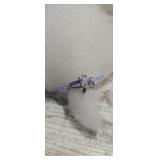Sterling Silver trillion cut Amethyst ring with a
