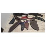 Leather knife cases sheaths