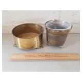2 Small Brass Planters